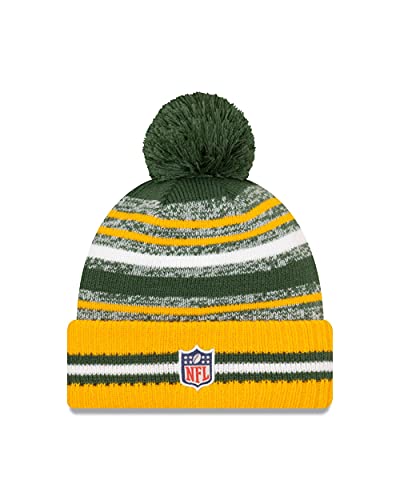 New Era Green Bay Packers NFL 2021 Sideline Sport Knit Bobble Beanie - One-Size