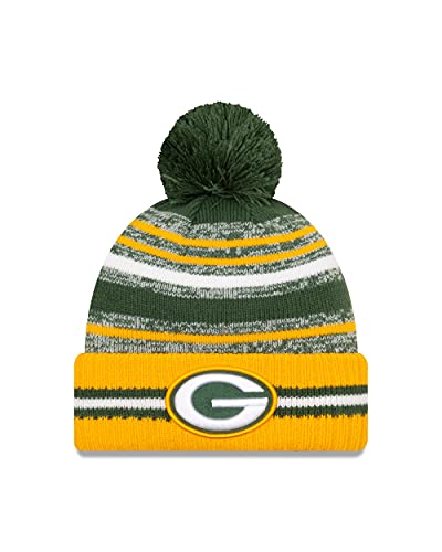 New Era Green Bay Packers NFL 2021 Sideline Sport Knit Bobble Beanie - One-Size