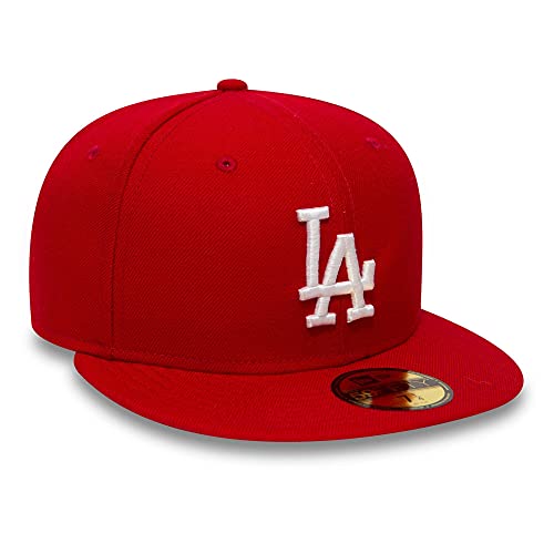 New Era MLB Basic LA Dodgers 59 Fifty Fitted Gorra de béisbol, Hombre, Rojo (Red/White), 7 5/8