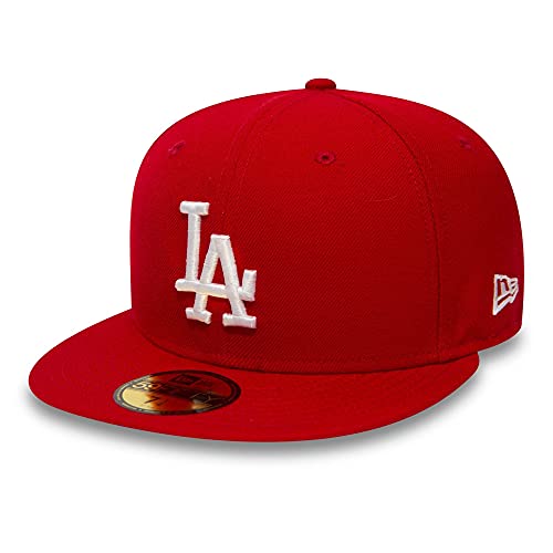 New Era MLB Basic LA Dodgers 59 Fifty Fitted Gorra de béisbol, Hombre, Rojo (Red/White), 7 5/8