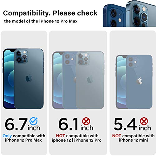 NEW'C Funda para iPhone 12 Pro MAX (6.7"), Anti-Choques y Anti-Arañazos, Silicona TPU, HD Clara