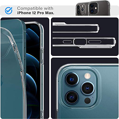 NEW'C Funda para iPhone 12 Pro MAX (6.7"), Anti-Choques y Anti-Arañazos, Silicona TPU, HD Clara