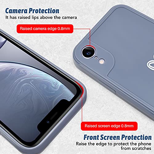 Newseego Funda Compatible con iPhone XR, Carcasa Protectora Antigolpes con Parachoques de TPU Suave para iPhone XR Delgada Funda Love Heart Anti-Choques Case de Telefono para iPhone XR-Gris