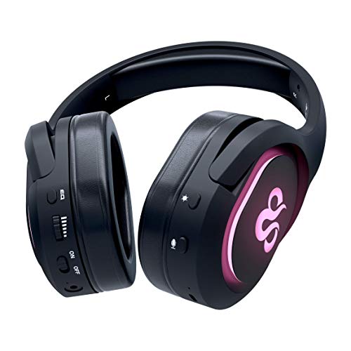 Newskill Scylla - Auriculares Gaming Inalámbricos con Micrófono totalmente Removible compatibles con PC, PS4, Xbox One y Smartphone (efectos de iluminación RGB)