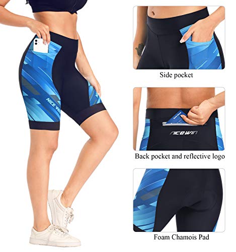 NICEWIN Shorts Biker para Mujer Mallas Acolchadas para Ciclismo Leggings Cortos para Montar en Cintura Alta