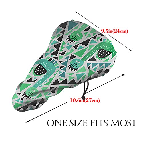 Nicokee Lindo Dino Y Formas Geométricas Cojines de Asiento de Bicicleta Cubierta de Cojín Arte Abstracto África Animal Dinosaurio Dibujos Animados Bicicleta