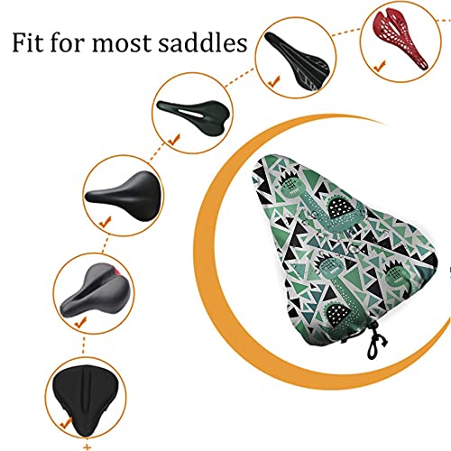 Nicokee Lindo Dino Y Formas Geométricas Cojines de Asiento de Bicicleta Cubierta de Cojín Arte Abstracto África Animal Dinosaurio Dibujos Animados Bicicleta