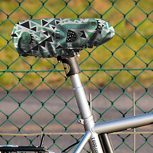 Nicokee Lindo Dino Y Formas Geométricas Cojines de Asiento de Bicicleta Cubierta de Cojín Arte Abstracto África Animal Dinosaurio Dibujos Animados Bicicleta