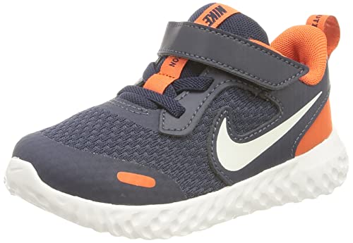 Nike Revolution 5, Zapatillas Deportivas Unisex niños, Midnight Navy White Orange, 27 EU