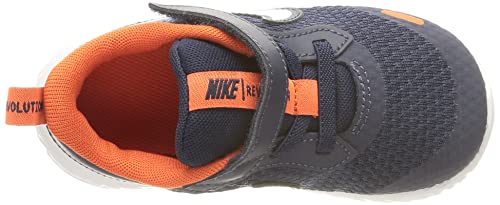 Nike Revolution 5, Zapatillas Deportivas Unisex niños, Midnight Navy White Orange, 27 EU