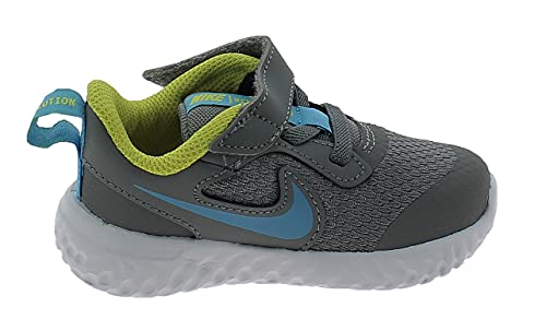 Nike Revolution 5, Zapatillas, Gris Ahumado Cloro Azul, 22.5 EU