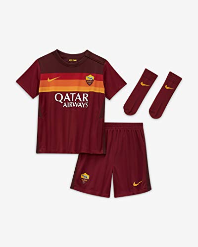 NIKE Roma I NK BRT Kit Hm Football Set, Unisex niños, Team Crimson/Dark Team Red/University Gold Full Sponsor, 9-12M