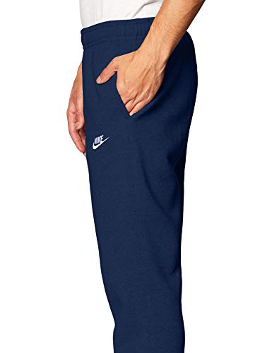 NIKE Sportswear Club Fleece Pantalón, Hombre, Midnight Navy/Midnight Navy/White, L