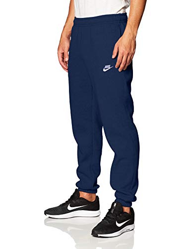 NIKE Sportswear Club Fleece Pantalón, Hombre, Midnight Navy/Midnight Navy/White, L