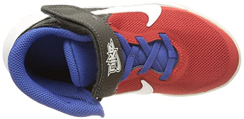 Nike Team Hustle D 10 FlyEase, Sneaker, Off Noir/White-University Red-Game Royal, 33.5 EU