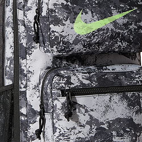 NIKE Utility Speed-GFX All Over Print Mochila, Unisex Adulto, Gris/Negro/Lima, Talla única