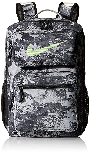 NIKE Utility Speed-GFX All Over Print Mochila, Unisex Adulto, Gris/Negro/Lima, Talla única