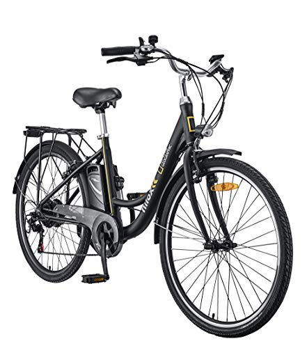 Nilox J5 National Geographic Bicicleta eléctrica, Unisex Adulto, Negro y Amarillo, M