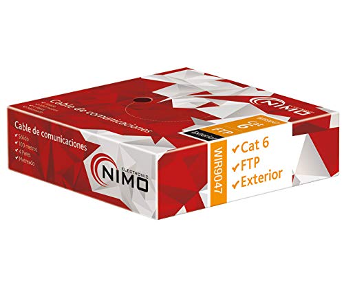 NIMO Cable para Datos FTP Cat.6 Rigido Exteriores, 100 Metros