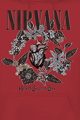 Nirvana Heart Shaped Box Hombre Sudadera con Capucha Rojo XL