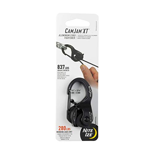 Nite Ize NCJSA-01-R3 NI-NCJSA-01-R3 CamJam XT - Tensor de Cuerda (2 mm - 5 mm), Color Negro