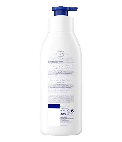 NIVEA Q10 Aceite de Argán Body Milk hidratante Reafirmante + Hidratante (1 x 400 ml), loción corporal para reafirmar la piel y mejorar su elasticidad en 10 días