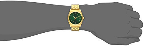 Nixon Reloj Analógico para Hombre de Cuarzo con Correa en Acero Inoxidable A045-1919-00, Verde/Dorado