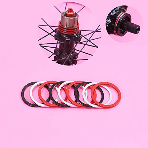 NO LOGO XFC-Bikes, 5pcs / Lot MTB pedalier Lavadora Bicicletas Volante Hub Distanciador Junta 3 Colores de aleación de Aluminio de Bicicletas Lavadora 2/3 mm (Color : Red 3 mm Silver 3 mm)