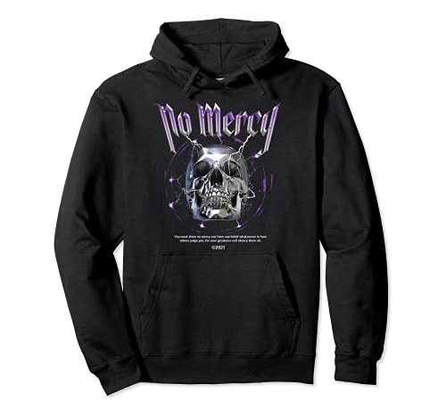 No Mercy Heavy-Metal Skull - Sad Aesthetic Edgy Streetwear Sudadera con Capucha