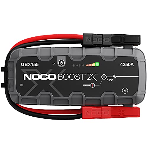 NOCO Boost X GBX155, 4250A 12V UltraSafe Arrancador de Litio, Bateria Booster Profesional, Cargador Powerbank y Cables de Arranque de Coche por Gasolina de hasta 10.0 Litros y Diésel de 8.0 Litros