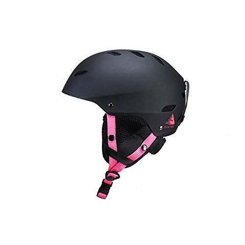 nohbi Scooter Cascos de Moto Integrales,Casco de esquí al Aire Libre cálido y a Prueba de Viento, Casco para Adultos Desmontable Ajustable - Correas de Polvo Negro,Casco Deportivo Unisex