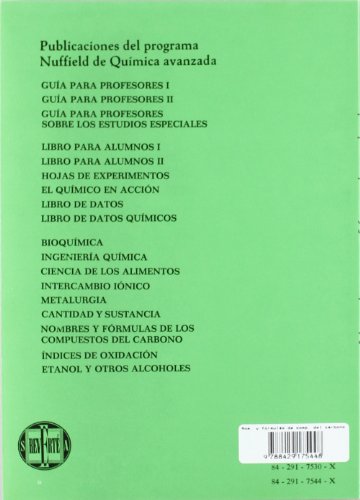 Nombres y fórmulas de los compuestos del carbono: 8 (Química avanzada Nuffield)