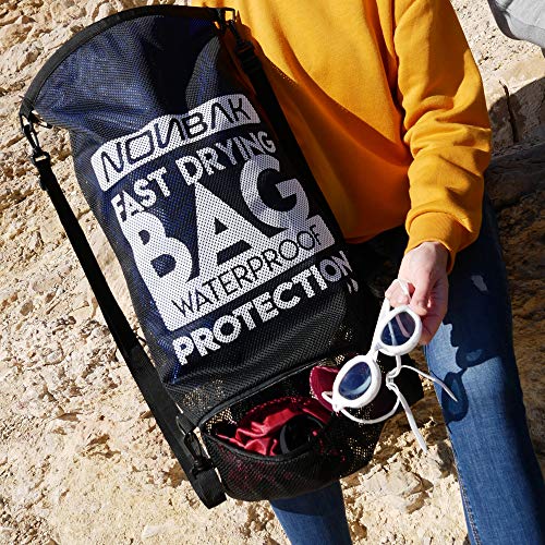 Nonbak Bolsa estanca Impermeable. Dos Compartimentos PVC de 20L y Malla de 30L. Secado rápido. Disponible en Dos Colores. (Azul)