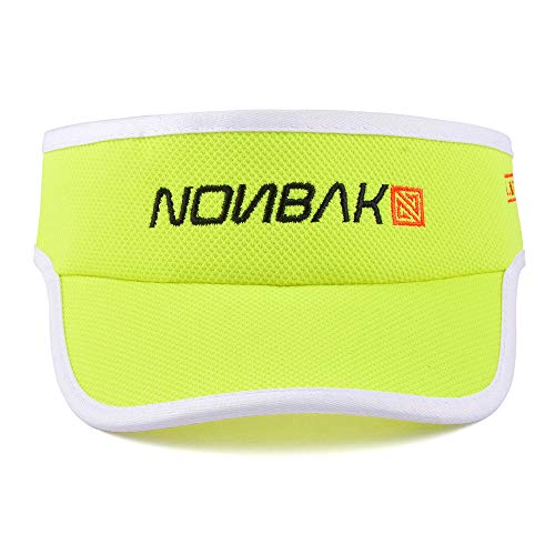 Nonbak Visera/Visor Unisex Talla única Muy Ligera Running, Deportes Outdoor, Aire Libre, Casual, (Amarillo flúor)