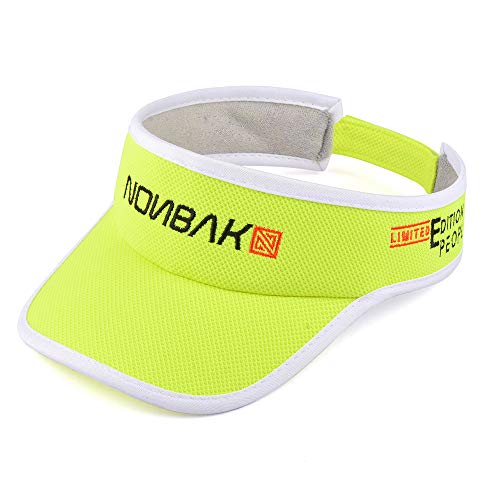 Nonbak Visera/Visor Unisex Talla única Muy Ligera Running, Deportes Outdoor, Aire Libre, Casual, (Amarillo flúor)