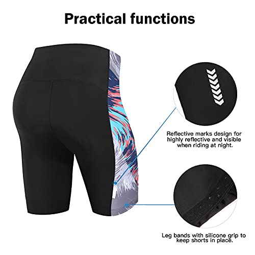 NOOYME Pantalon Corto Ciclismo Mujer Acolchado 4D Pantalones Corto Bicicleta Mujer con Gel Acolchado Pantalones Cortos De Ciclism para Mujer Pantalon Ciclismo Mujer ​Culotte Ciclismo Mujer