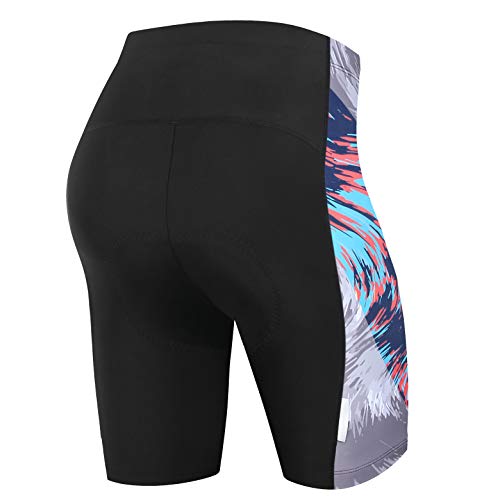 NOOYME Pantalon Corto Ciclismo Mujer Acolchado 4D Pantalones Corto Bicicleta Mujer con Gel Acolchado Pantalones Cortos De Ciclism para Mujer Pantalon Ciclismo Mujer ​Culotte Ciclismo Mujer