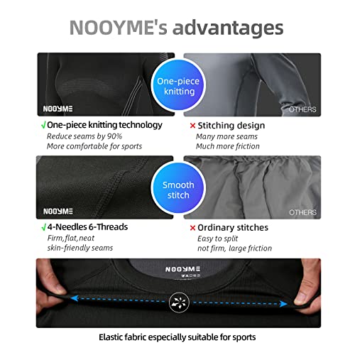 NOOYME Ropa Interior Térmica Mujer Ropa Interior esquí Mujer Funcional Ropa Interior Mujer Mujer Termoactivas Transpirable Ski Elástico Suave Cálido Funcional Ropa Interior Mujeres Conjuntos