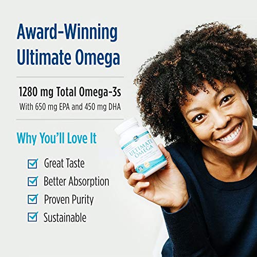 Nordic Naturals Ultimate Omega, 1280Mg Sabor Limón - 180 Cápsulas Blandas 180 Unidades 310 g