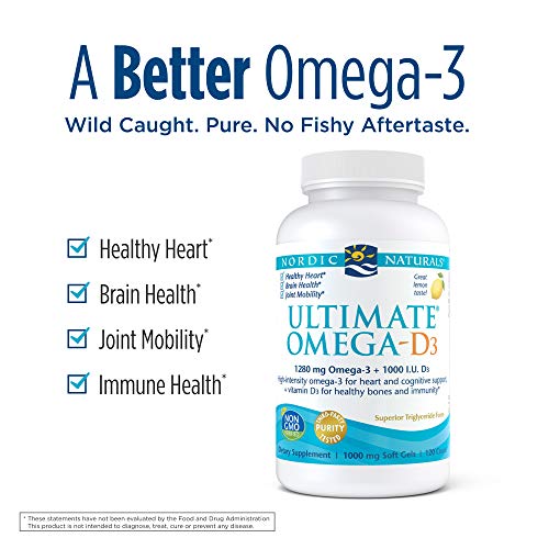 Nordic Naturals Ultimate Omega-D3, 1280Mg De Limón - 120 Solfgels 120 Unidades 210 g