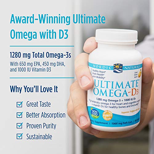 Nordic Naturals Ultimate Omega-D3, 1280Mg De Limón - 120 Solfgels 120 Unidades 210 g