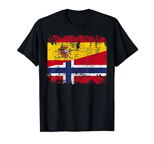 NORUEGA Camiseta ESPAÑA BANDERA de la AMISTAD NORUEGA Camiseta