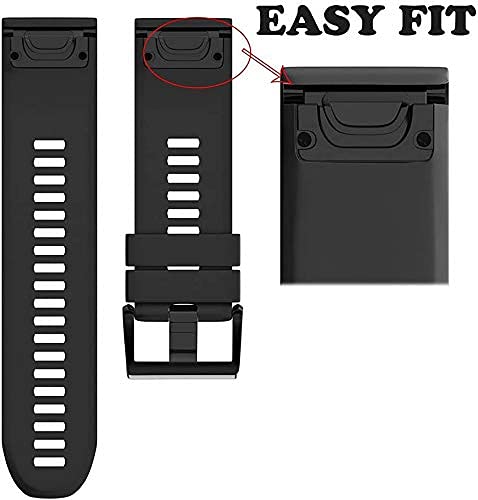 NotoCity Correa Compatible con Fenix 5X Easy Fit 26 mm Pulsera de Silicona para Fenix 5X/Fenix 5X Plus Fenix 3/Fenix 3 HR (Negro)