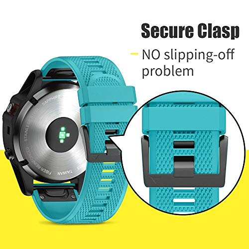 NotoCity Garmin Fenix 3 Correa, Silicona Reemplazo Correa para Garmin Fenix 5X/Fenix 5X Plus/Fenix 6X/Fenix 6X Pro/Fenix 3/Fenix 3 HR, Easy-Fit, no Adapta a Fenix 5