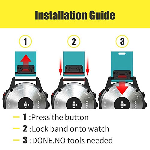 NotoCity Garmin Fenix 3 Correa, Silicona Reemplazo Correa para Garmin Fenix 5X/Fenix 5X Plus/Fenix 6X/Fenix 6X Pro/Fenix 3/Fenix 3 HR, Easy-Fit, no Adapta a Fenix 5(Verde Ejército)