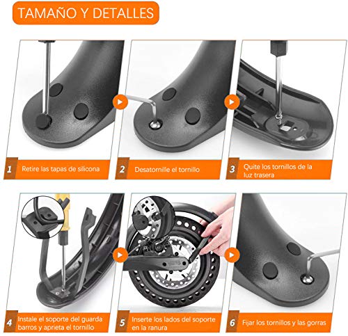 Nova imboxs Guardabarros Xiaomi M365 Soporte de Guardabarros Trasero Accesorios de Reemplazo Trasero para Xiaomi M365/Pro, Regalo Pata de Cabra para Patinete xiaomi (Negro)