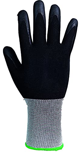 Novatool 10 pares de guantes de trabajo para hombre, talla 10, nailon | repelente al aceite I EN388:2016 4121X I Guantes de montaje guantes de protección guantes con revestimiento de trabajo