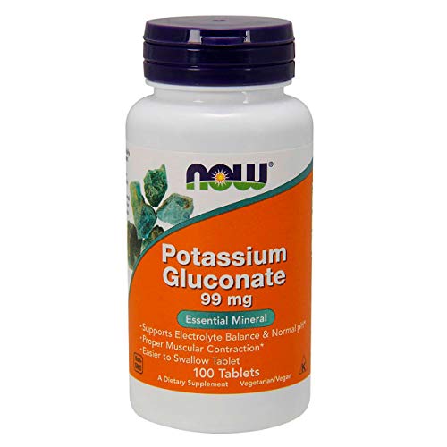 Now Foods Potassium Gluconate 99mg Standard - 2 Paquetes de 100 Tabletas