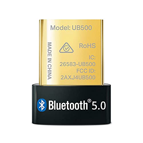 【Nuevo】 TP-Link UB500 - Adaptador Bluetooth 5.0 USB, Tamaño Mini para Ordenador, portatil, Auriculares, Altavoz, Teclado, Compatible con Windows 10/8.1/7