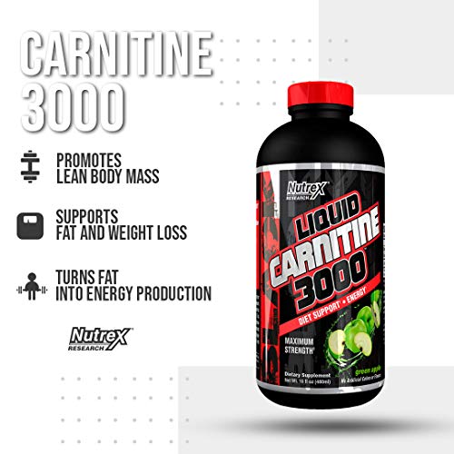 Nutrex Research Liquid Carnitine 3000 Green Apple - 473 ml